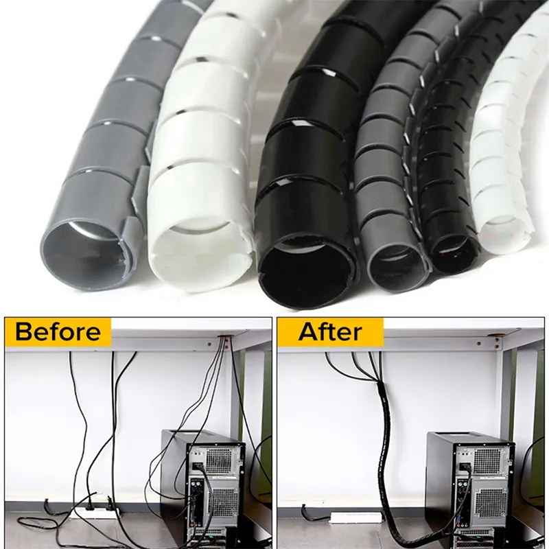 1/2 متر مرنة دوامة منظم الكابل - مراجعة Plastic Pipe Clip وسعره